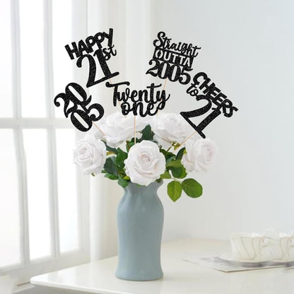 15 PCS 50th Birthday Centerpiece Sticks Fifty Happy 50th Straight Outta 1976 Table Flower Centerpieces Sticks Cheers to 50 Floral Decorations for 50th Birthday Party Centerpieces Supplies Black