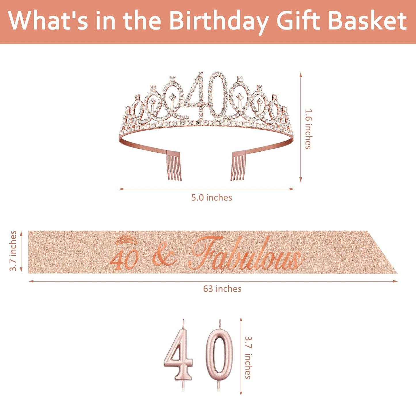 21st Birthday Decorations for Her with 21st Birthday Sash and Crown, Candles Gold, Gifts for 21 Year Old Girls