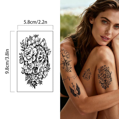 Glow in the Dark Tattoos 256+ PCS – Luminous Party Supplies Neon Body Paint UV Face Temporary Tattoos for Adults Teens, 32 Sheets Neon Accessories Carnival Raves Party Favors & Decorations