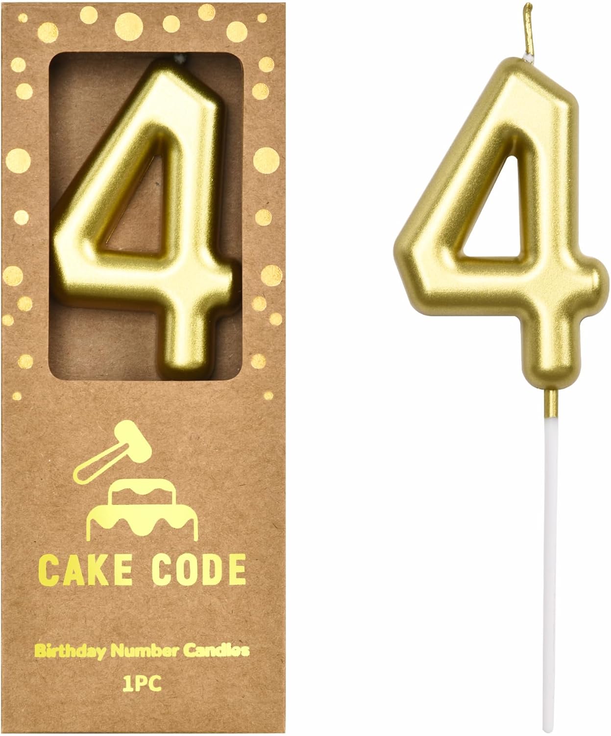 2.76 Inch Classical Gold 5 Number Birthday Candles, Gold Number Candles, Cake Number Candles, Party Celebration