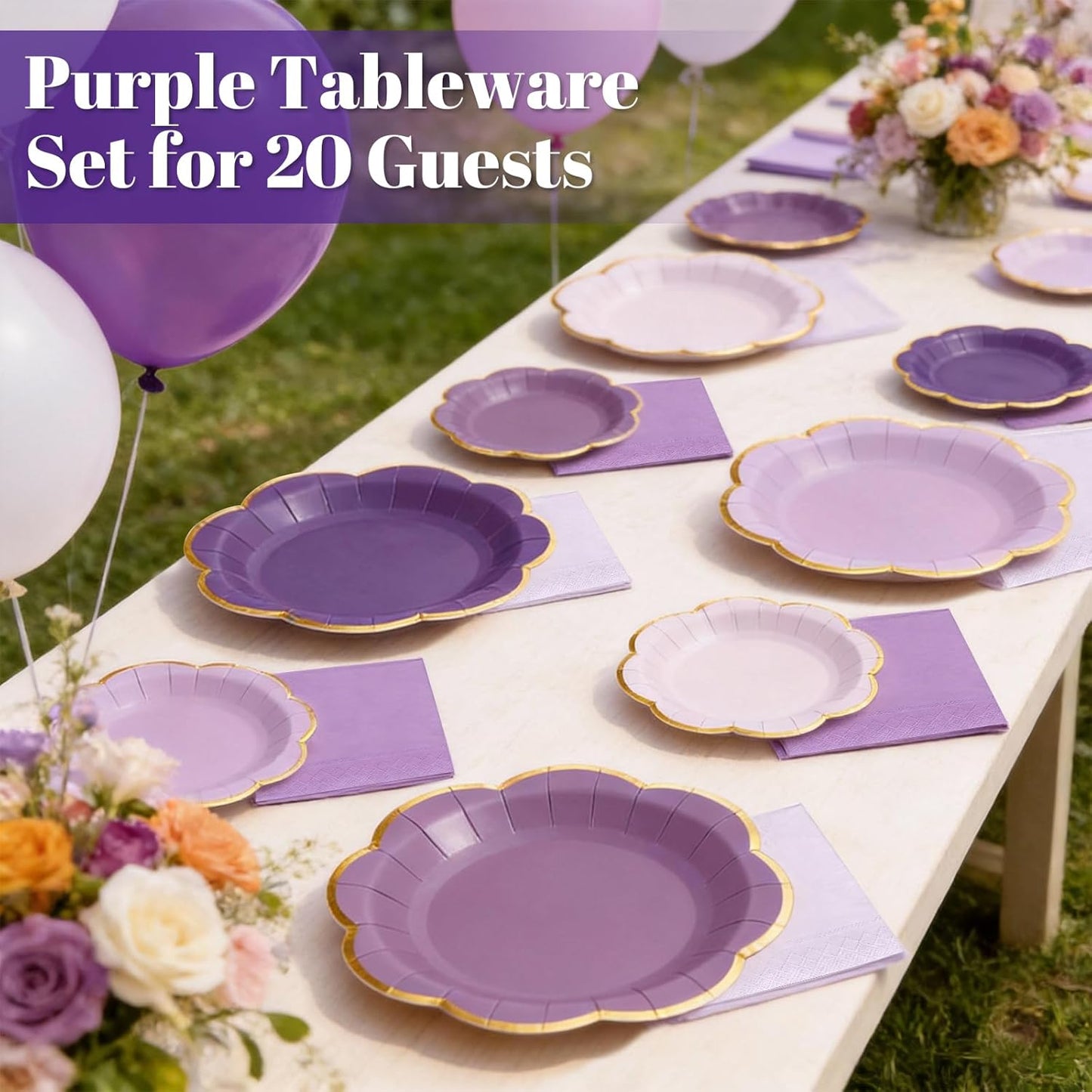Sage Green Plates and Napkins Party Supplies for 20 Guests,Green Scalloped Paper Plates with Gold Rim, Elegant Disposable Tableware Set for Birthday,Baby Shower, Wedding, Bridal & Tea Party,60 PCS