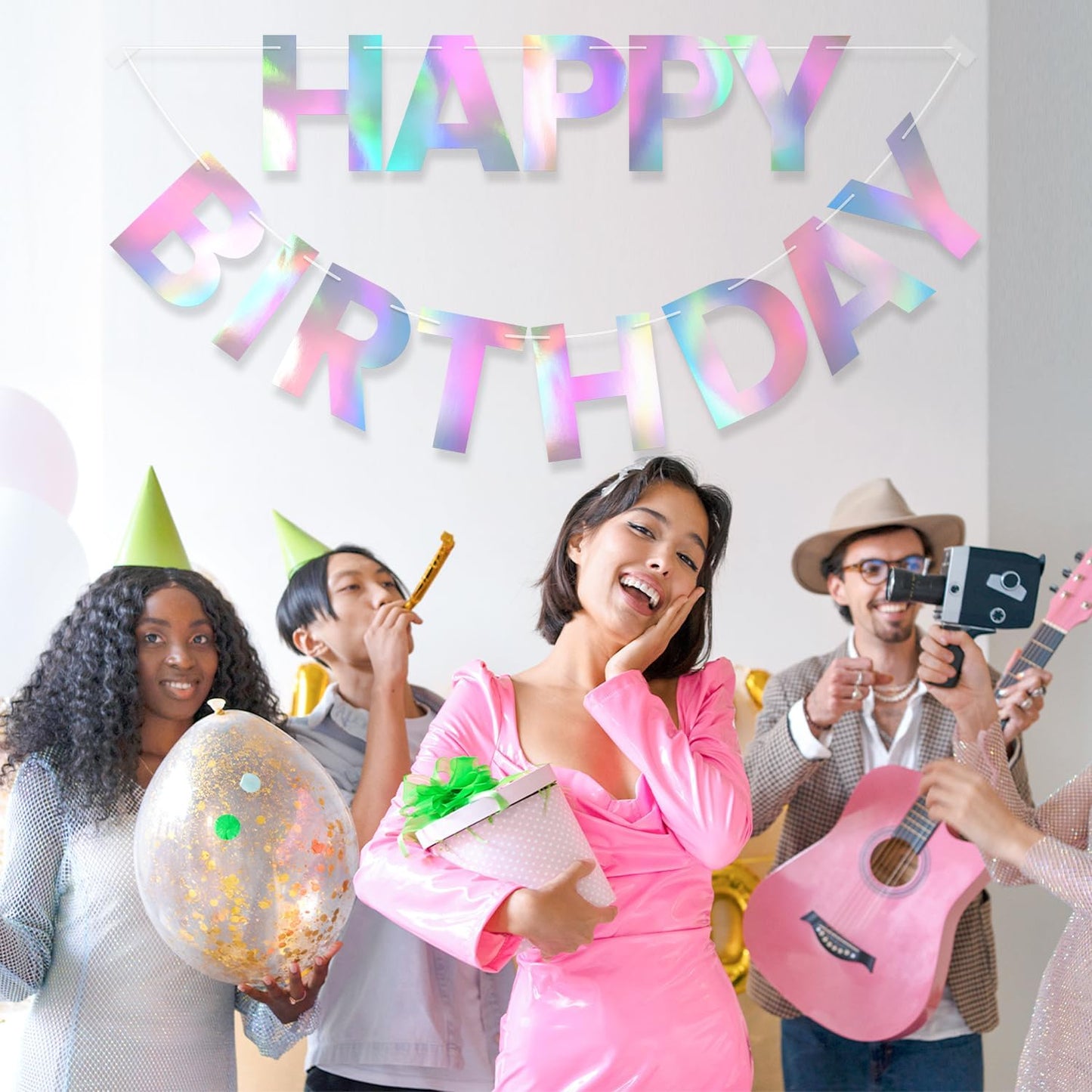 Happy Birthday Banner - 9ft Pre-Strung Happy Birthday Sign for Women, Men, Girls, Boys - No DIY Birthday Decorations & Party Supplies(Macaron)