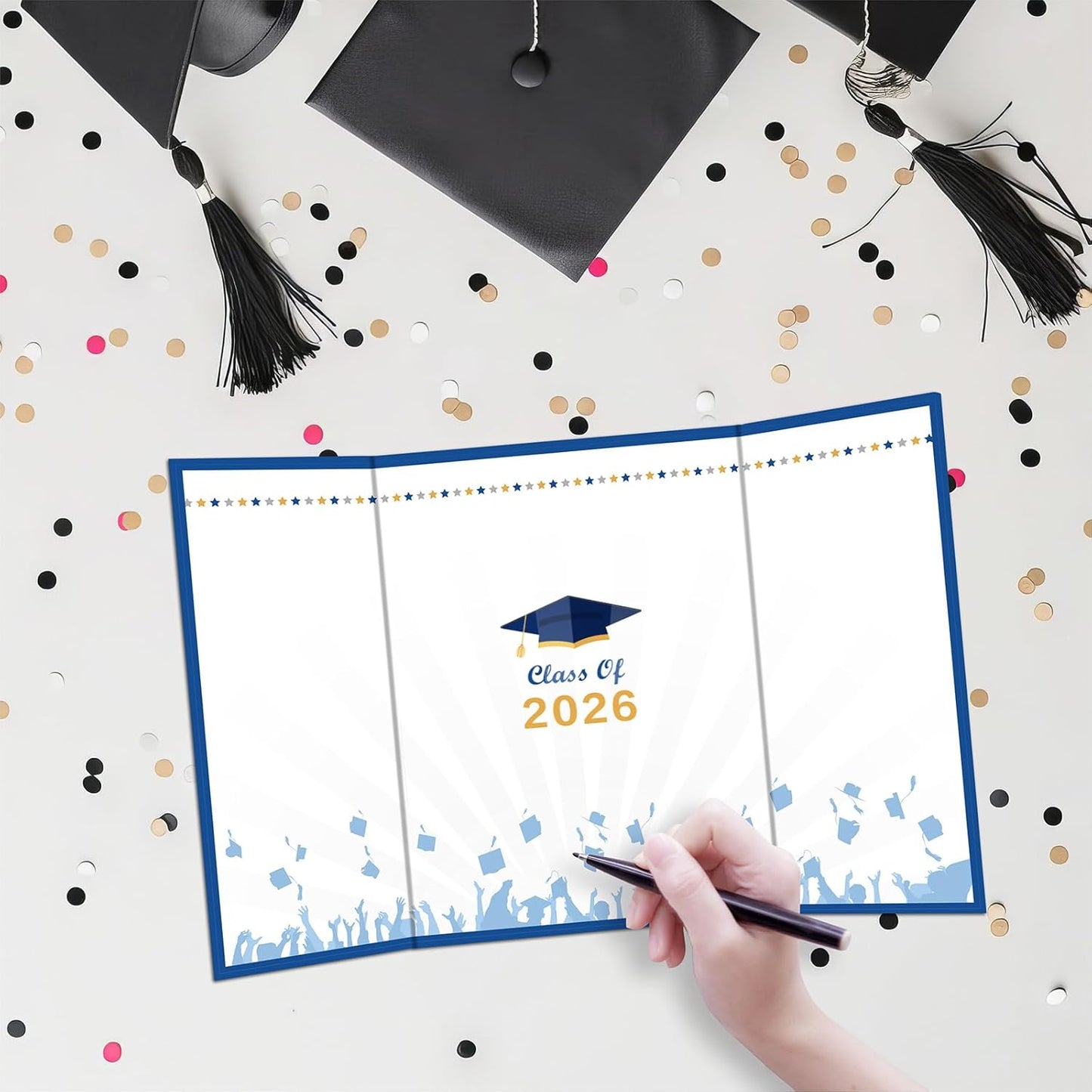 DYIRBIIY 18"X12" Graduation Signature Board - Class of 2026 - Grad Guest Book Alternative for College & High School Students, Congrats Graduate Gift, Party Favors & Decors(Blue) - A10