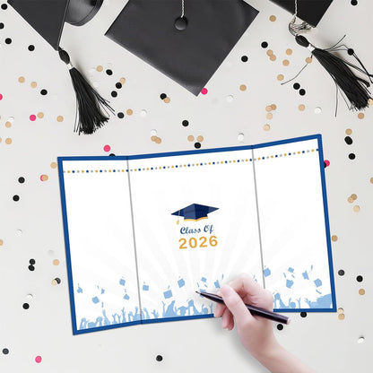 DYIRBIIY 18"X12" Graduation Signature Board - Class of 2026 - Grad Guest Book Alternative for College & High School Students, Congrats Graduate Gift, Party Favors & Decors(Blue) - A10