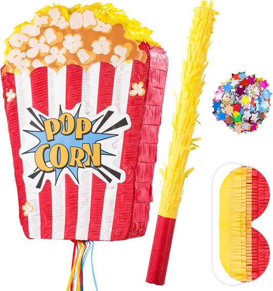VINTS Popcorn Piñata Large Circus Piñata for Birthday Carnival Circus Themed Parties Great Party for Kids Boys Grils Holiday Celebration (16.9×11.8×3.54in)