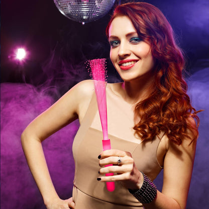 12 Pack Blue Glow Fiber Optic Wands Bulk Light Up Wand Glow Sticks with 3 Light Modes for Mardi Gras Carnival 4th of July Halloween Bar Concert Birthday Party Favors