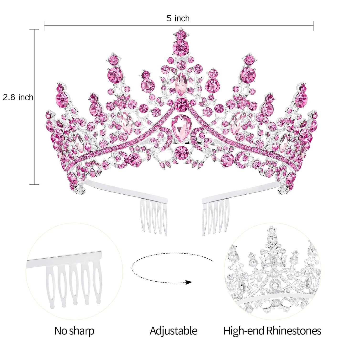 VELSCRUN Purple Crystal Birthday Tiara Crowns for Women Girls It's My Birthday Sash Queen Girls Princess Crown with Combs Happy Birth Party Decorations Mom Sisters Birth Gift Hair Accessories