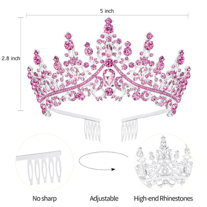 VELSCRUN Purple Crystal Birthday Tiara Crowns for Women Girls It's My Birthday Sash Queen Girls Princess Crown with Combs Happy Birth Party Decorations Mom Sisters Birth Gift Hair Accessories