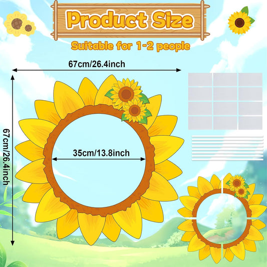 Sunflower Photo Booth Props Sunflower Birthday Party Decorations 26 Inch Large Yellow Flower Selfie Frame Floral Photo Booth Frame Selfie Props Accessories for Birthday Baby Shower Party Supplies