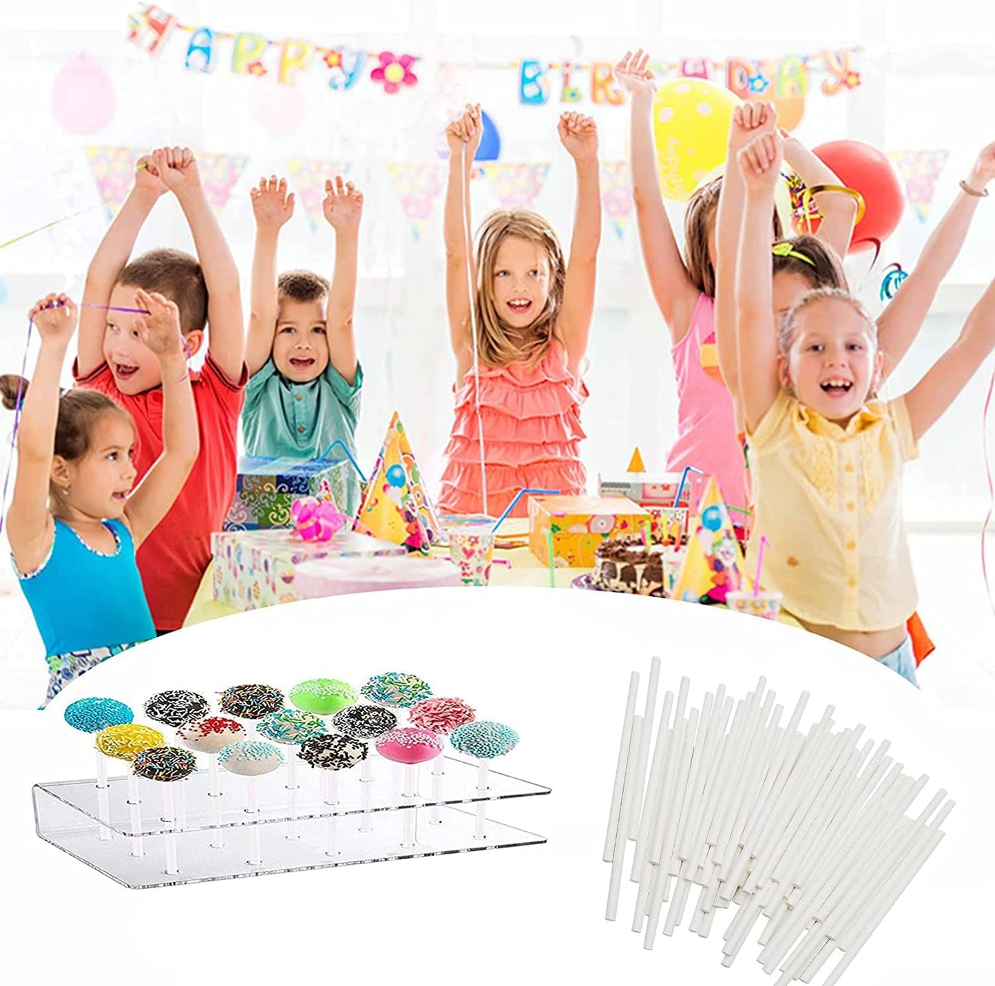 8 Inch White Lollipop Sticks, Lollipop Treat Sticks, for Homemade Candy, Cookies, Dessert, 200 Pcs