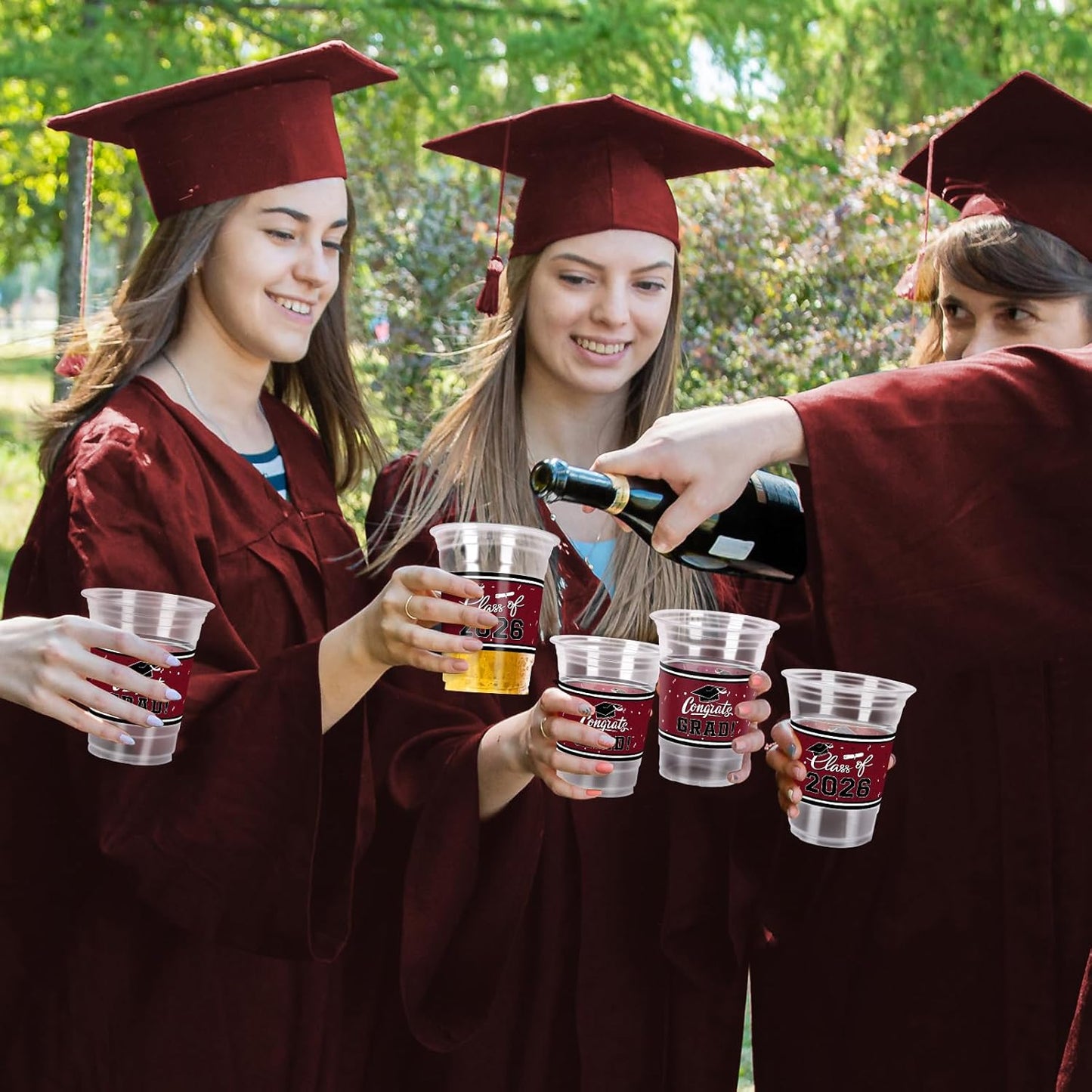 Gatherfun Graduation Decorations 2026-100 Pcs 16oz Blue Graduation Plastic Cups for Grad Party | Sturdy & Durable Drinkware for Grad Festivities | Essential Grad Party Supplies & Decorations