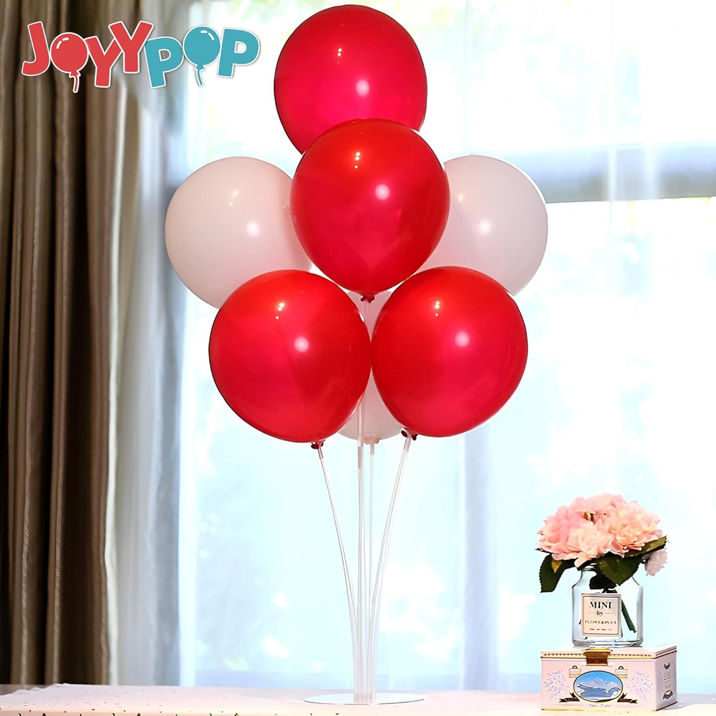 JOYYPOP 4 Sets Balloon Stand Kit For Table, Balloon Sticks with Base Birthday Graduation Party Decorations Wedding