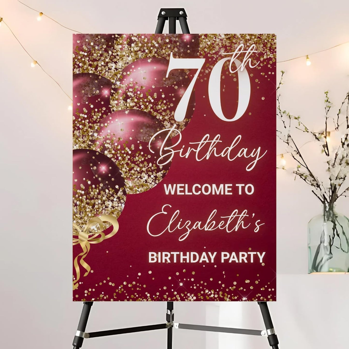 Editable Birthday Welcome Sign, Pink Bow Birthday Party Sign, Custom Birthday Signs, Welcome To Birthday Party, Birthday Party Decor, Welcome To Birthday Celebration Party Sign #12