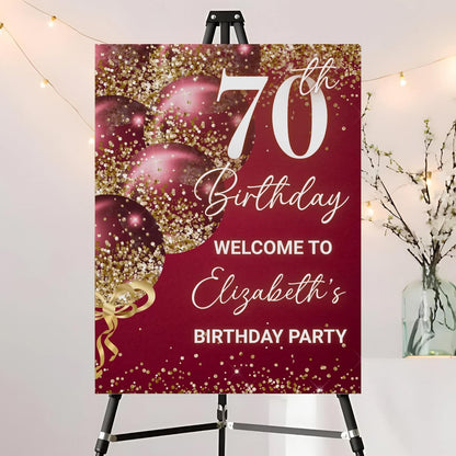 Editable Birthday Welcome Sign, Pink Bow Birthday Party Sign, Custom Birthday Signs, Welcome To Birthday Party, Birthday Party Decor, Welcome To Birthday Celebration Party Sign #12