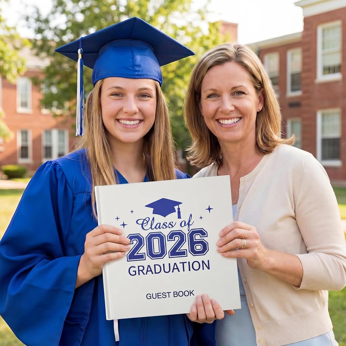 Pajean Graduation Guest Book Set Class of 2026 Memory Scrapbook with Photo Guest Book Sign Dual Tip Pens Photo Corner Stickers Grad Cap Stickers for Grad Party Decorations Supplies Gifts (Black)