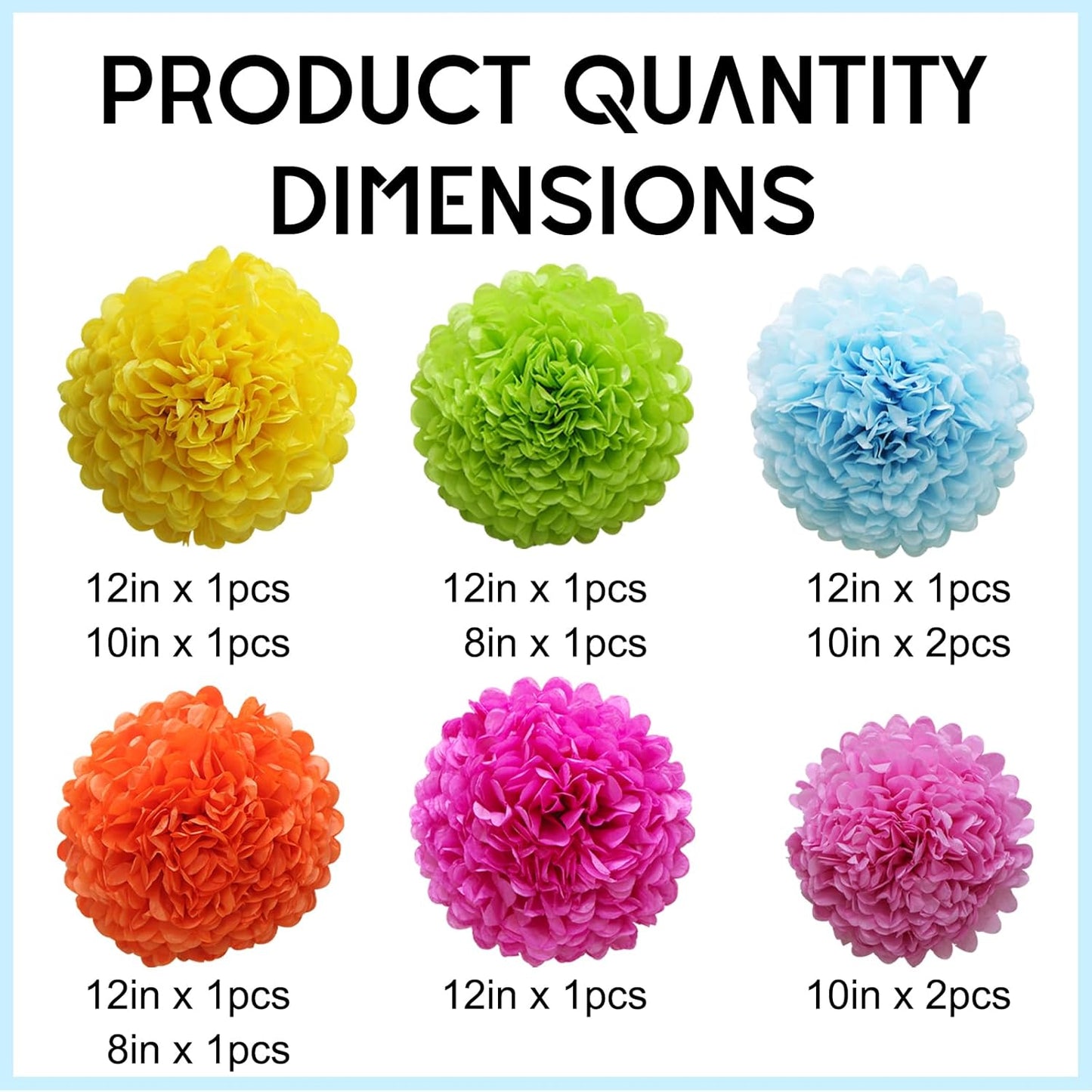 Pastel Tissue Paper Pom Poms Colorful Easter Macaron Kids Birthday Wedding Shower Tissue Flower Hanging Party Supplies(12pcs)
