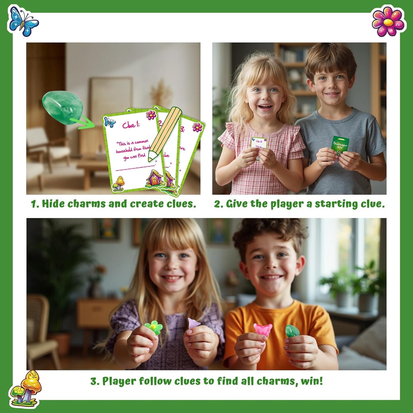 EDUMAN Flower Fairy Scavenger Hunt Dig Kit - Treasure Dig Kit Arts & Crafts, STEM Educational Toy with Clue Cards, Gemstone Dig Kits & DIY Jewelry Making Kits for Kids 6+ - Ideal Gift for Girls