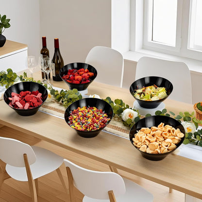 BESTVIP 54oz Clear Plastic Serving Bowls for Party - 12 Pack Angled Disposable Serving Bowls, Party for Chips, Snacks, Fruit, Salad - Bowls for Parties, Daily Use, Catering, Christmas