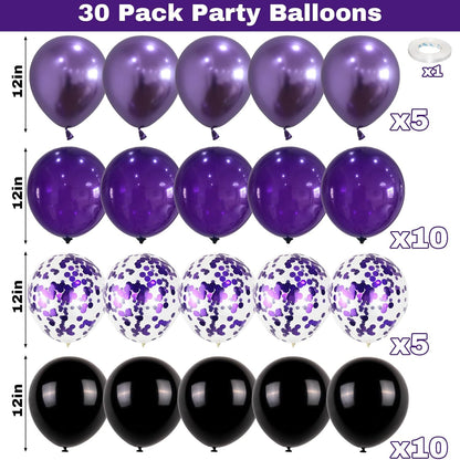 60 Pcs Blue and Silver Balloons, Navy Royal Blue Silver Party Balloons with Metallic Confetti Helium Latex Balloons for Birthday Baby Showers Fathers Day 2025 Graduation Decoration