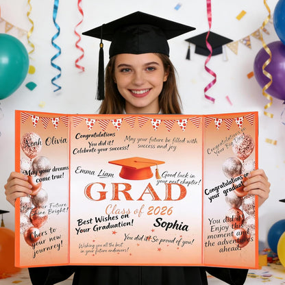 Green Graduation Party Decorations Class of 2026 - Extra Large 22" x 14" Graduation Guest Book to Sign Signature Board for Graduation Gifts Congrats Grad Party Favors Supplies Decor Keepsake