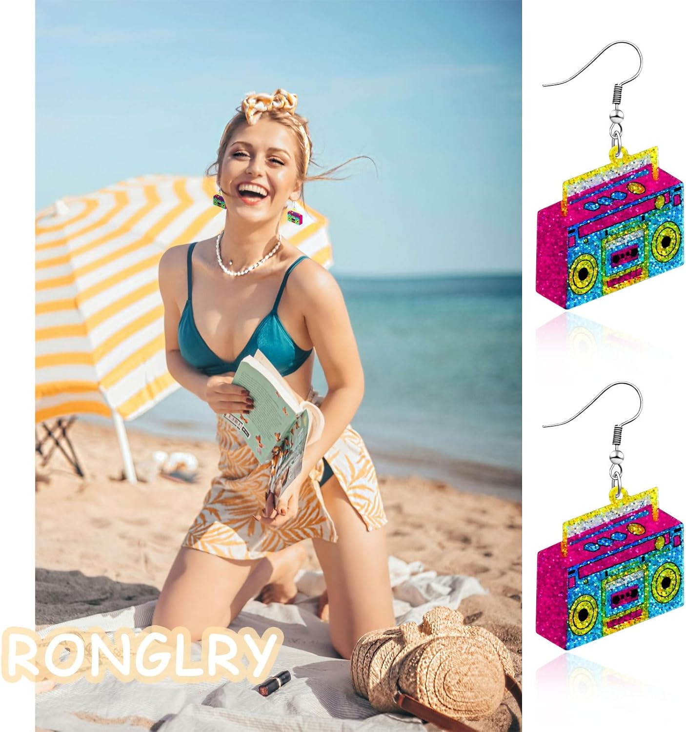 80s 90s Earrings for Women Colorful Lightning Acrylic Drop Earrings Neon Earrings Bulk for 80's 90's Outfit Glow Party Halloween 80s Accessories Jewelry