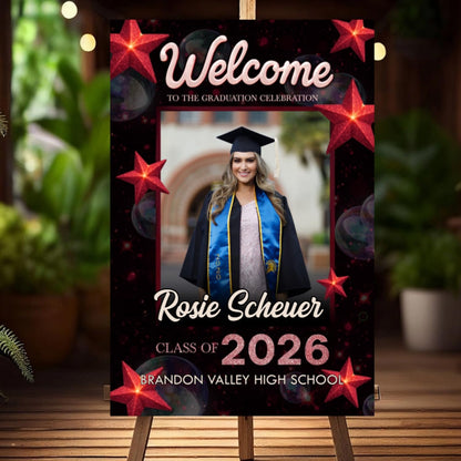 Graduation Party Welcome Sign, Photo Graduation Poster, Graduation Decorations, Grad Party Sign, Grad Welcome Sign, Graduation gift for best friend, Graduation gift for daughter, sister, brother - 1