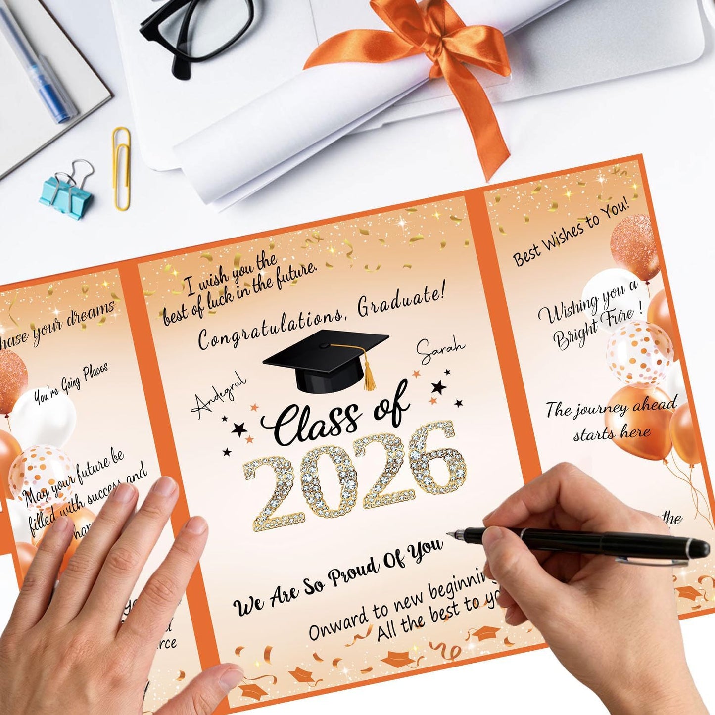 QIYANPAX Graduation Guest Book 2026, Blue and Gold Graduation Decorations Class of 2026, Graduation Signature Book, Congrats Grad Guest Book Alternative, Unique Graduation Gifts
