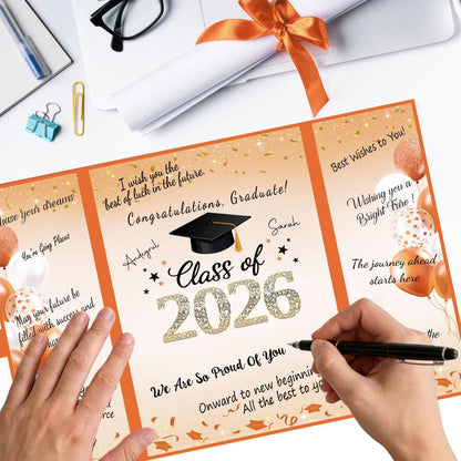 QIYANPAX Graduation Guest Book 2026, Blue and Gold Graduation Decorations Class of 2026, Graduation Signature Book, Congrats Grad Guest Book Alternative, Unique Graduation Gifts