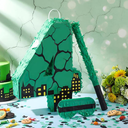 Poen Large Green Turtle Piñata Party Decoration Supplies Number 4 5 6 7 Piñata with Blindfold Stick and Confetti for Turtle Theme Birthday Party Baby Shower Photo Props Decoration(Number 7)