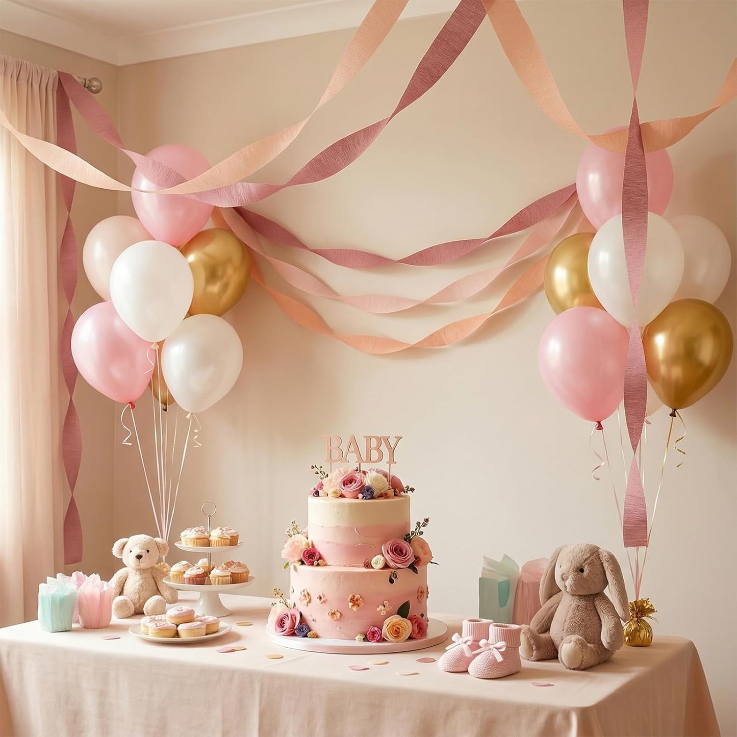 Pastel Crepe Paper Streamers 9 Rolls 738ft,Fancy Streamers Party Decorations for Birthday Mother's Day Wedding Holiday Decorations DIY Gift Wrapping, 1.77 Inch x 82 Ft/Roll