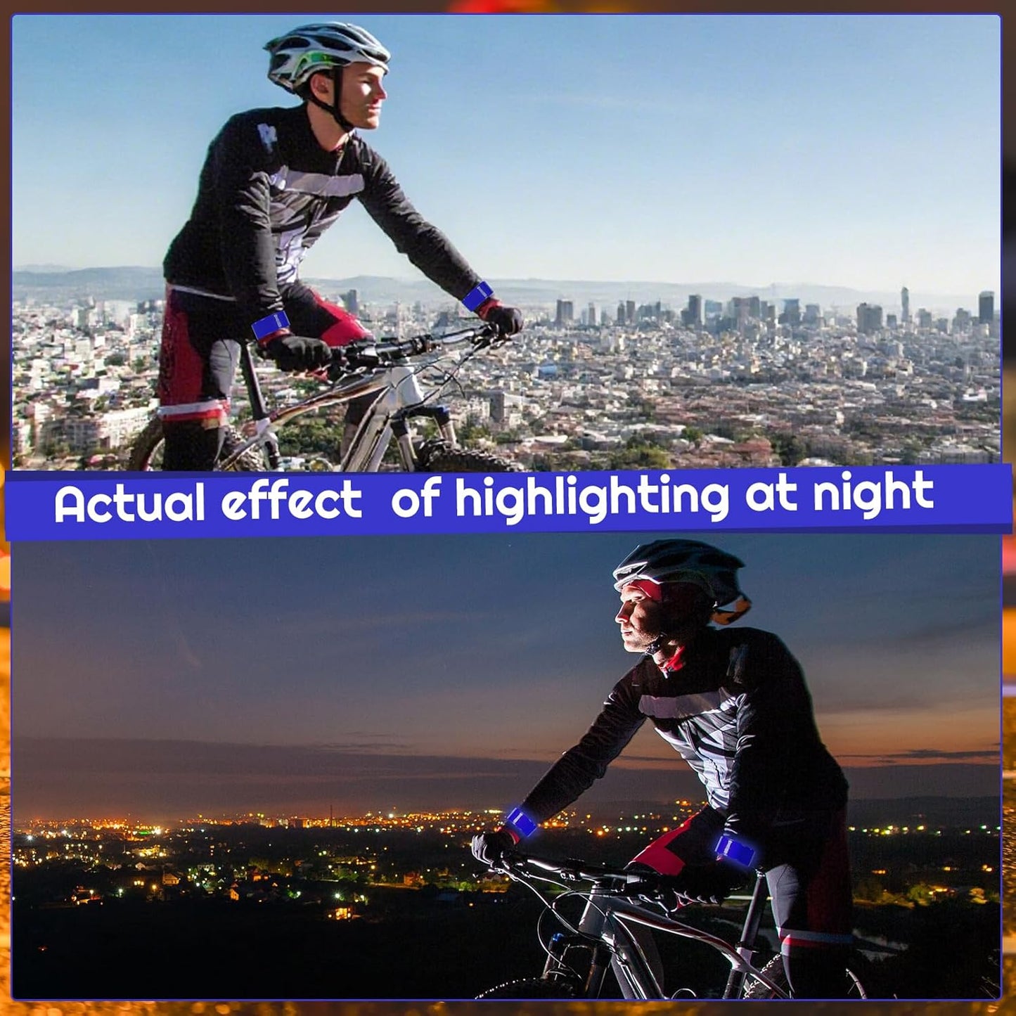 20 Pcs Reflector Snap Bands Fluorescent Slap Armbands High Visibility Slap Reflector Strips Safety Bands for Children Adults Boys and Girls When Cycling Running Hiking Jogging