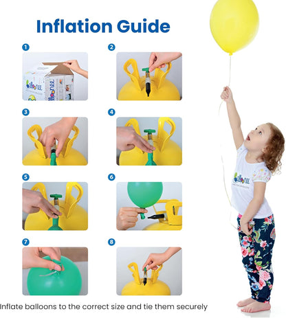 13L Helium Tank for Balloons at Home, Disposable, Portable, Fills Upto 50 9-Inch Latex Balloons, Great for Parties, Birthdays, Weddings, Special Occasions, 50 Assorted Latex Balloons Ribbon Included