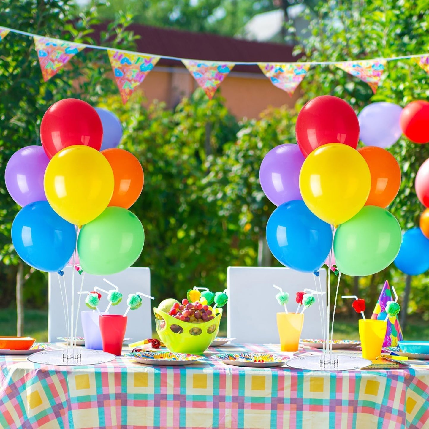 8 Pack Balloon Stand Kits, Fenxyo Balloon Sticks Holder with Base for Table Graduation Birthday, Balloon Sticks Holder for Wedding Birthday Party Decoration