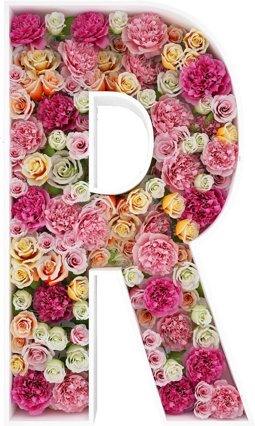 JW Passion - Premium Quality Made 3FT Tall Mosaic Balloon Frame Big Marquee Light Up Letters DIY Kit for Birthday Party Wedding Backdrop Decor Letter A Pre-Cut Foam Board