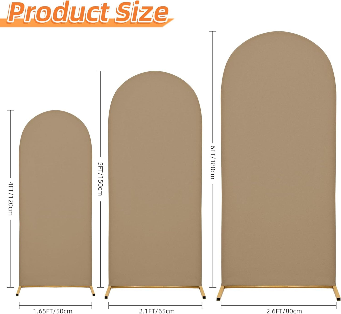 3-Piece Arch Cover Bundle – 7.2FT, 6.6FT & 6FT Stretch Spandex Backdrop Set – Wedding, Birthday & Photo Booth Arch Covers for Every Event
