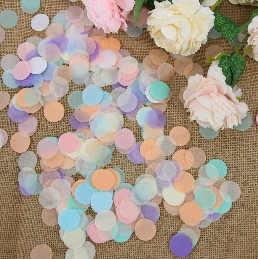 1 Inch Pastel Tissue Paper Table Confetti Dots for Baby Shower Gender Reveal Birthday Party Decorations 2 oz