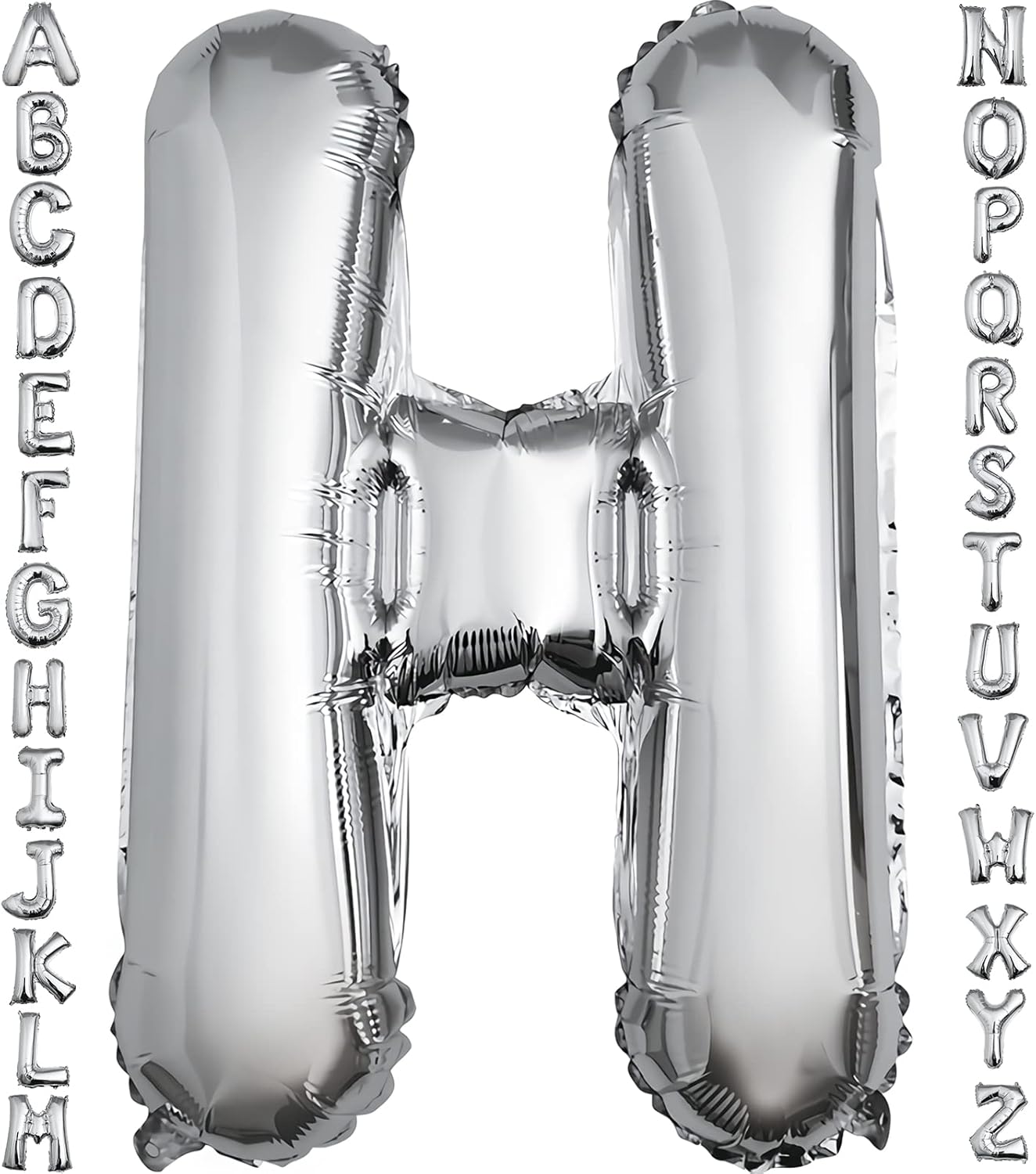 40 inch Silver Letter A Balloon, Big Size Alphabet Foil Mylar Helium Balloons for Birthday Party Celebration Wedding Anniversary Baby Shower Decorations Supplies Alphabet A