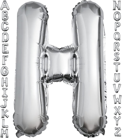 40 inch Silver Letter A Balloon, Big Size Alphabet Foil Mylar Helium Balloons for Birthday Party Celebration Wedding Anniversary Baby Shower Decorations Supplies Alphabet A