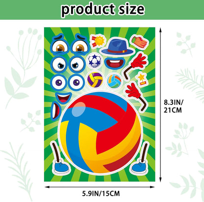 24 Sheets 8.27''×5.9'' Make Your Own Stickers for Kids Toddlers, Make a Face Stickers Mix and Match with Unicorns Dinosaur Horse and Sea Animals for Kids Party Favors Activities