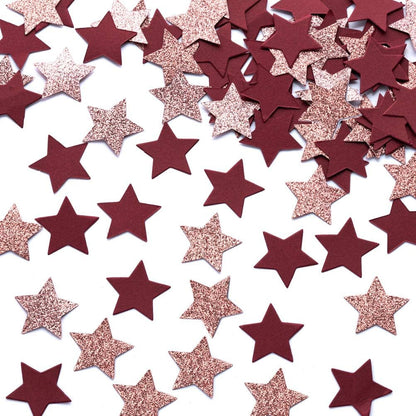 MOWO Glitter Five Stars Confetti Wedding Party Decor and Table Decor, 1.2’’ in Diameter (Glitter Gold,200pc)