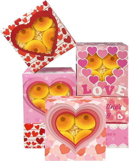 Bakepacker Brown 30-Packs Bakery Boxes with Window 6x6x3 inches Thick & Sturdy Macaroon Pastry Boxes Cookie Boxes for Bakerys
