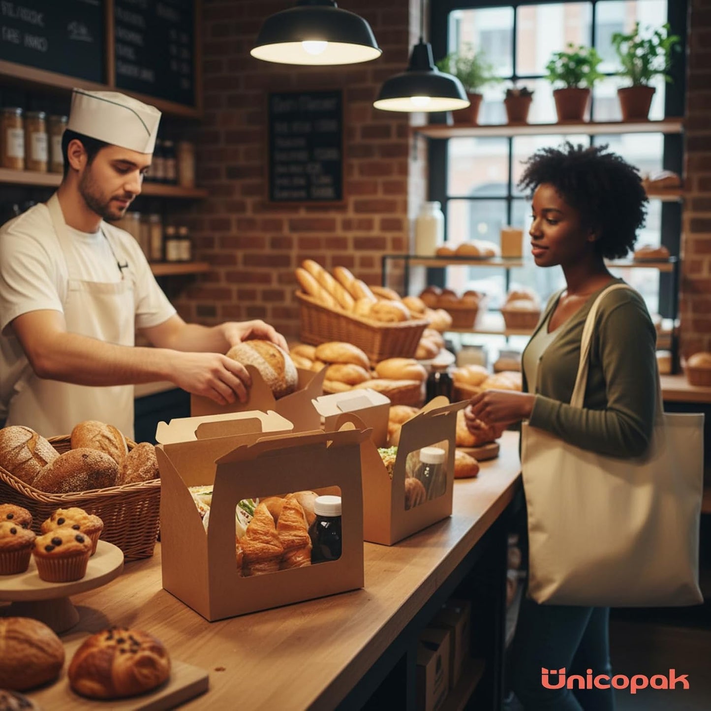 UnicoPak 30 Pack 9x6x6 Gable Boxes, Large White Treat Boxes with Handles, Cardboard Gift Boxes for Party Favors, Lunch, Bakery, Cookies, Picnic, To-Go Food, DIY Gift Packaging