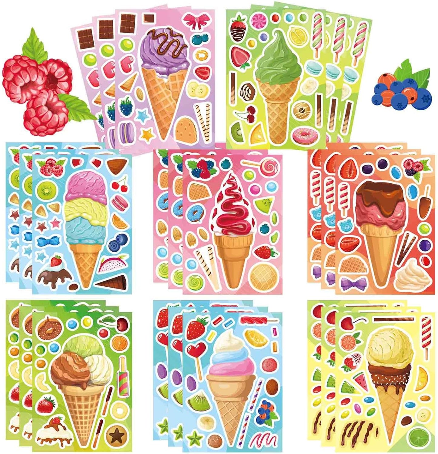 24 Sheets Make a Face Stickers for Kids Toddlers, Make Your Own Animal Mix and Match Sticker Sheets with Sea Animals Horses Dinosaurs Unicorns for Kids Crafts Party Favors Goodie Bags Stuffers