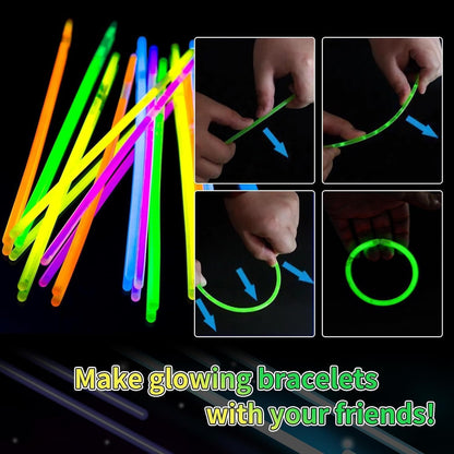 40 Pack 8” Red Glow Sticks Bracelet Necklaces Bulk with 40 Connectors Neon Glow In The Dark Party favors Supplies for Holiday Birthday Party Decoration (Red)