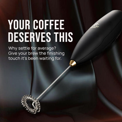 Zulay Kitchen Powerful Milk Frother Wand With Duracell Batteries - Ultra Fast Handheld Drink Mixer - Electric Whisk Foam Maker for Coffee, Lattes, Cappuccino & Matcha - Z1 Motor - Black - Colors C