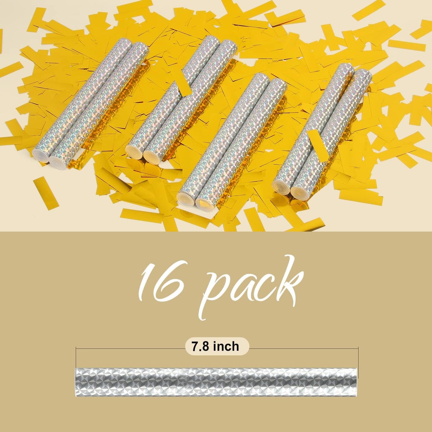 BATTIFE 10Pack Colorful Confetti Wands, Confetti Shoot Poppers, Tissue Paper Flick Flutter Sticks for Wedding Celebrations, Anniversary, Birthday Parties, Multi-color 7.8inch