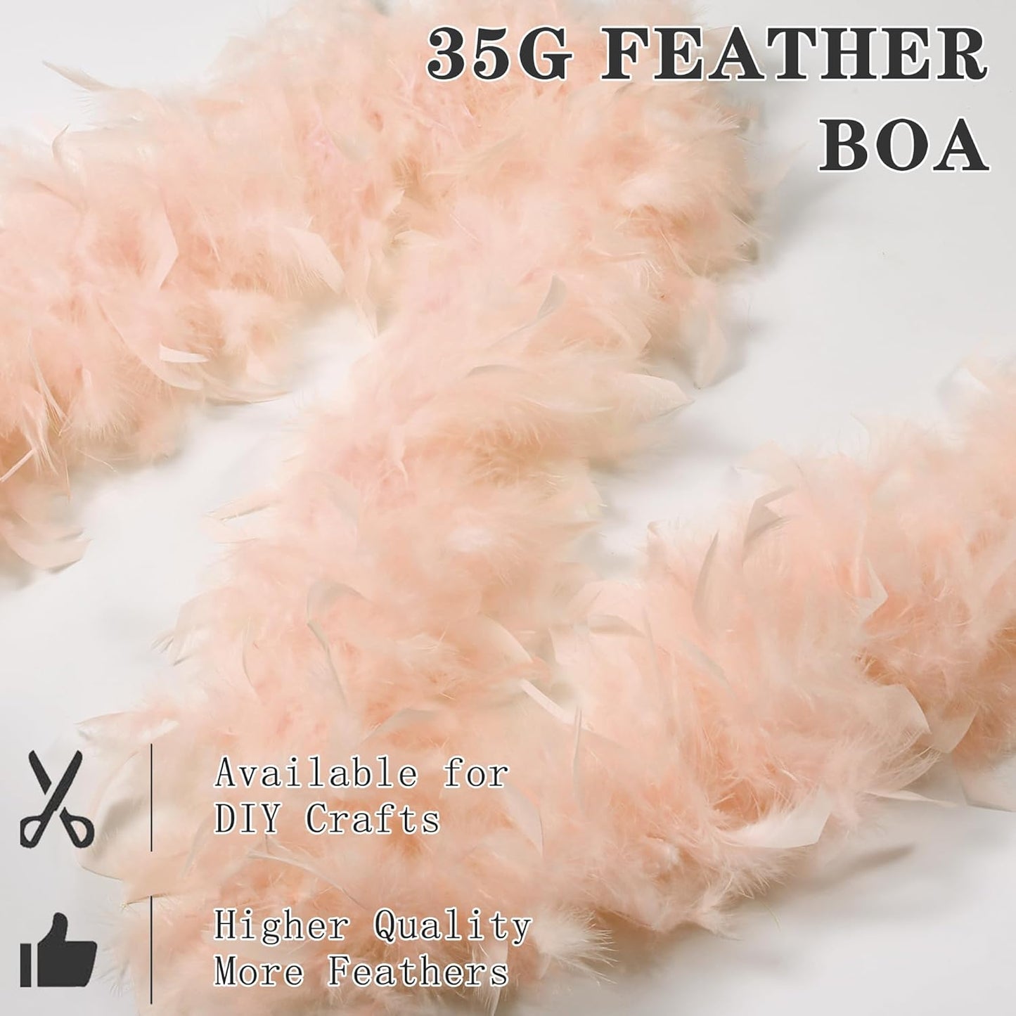 SOGUGOM Red 35g Feather Boas - 2 Yards Boa Feathers for Party, Wedding, Centerpieces, Concert, Costume and Christmas Tree(Red)