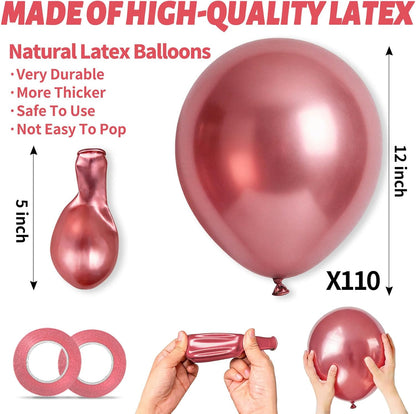 110pcs Black Balloon 12 inch, Black Latex Balloons for Birthday Party Baby Shower Wedding(with 2 Ribbons). - Colors A