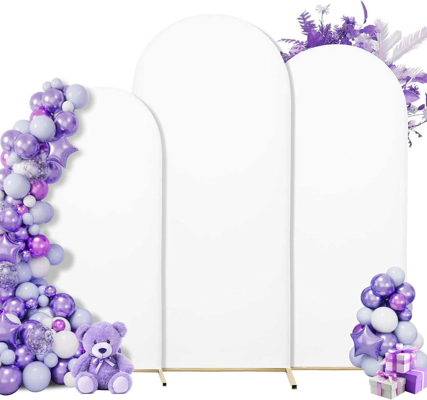 3-Piece Arch Cover Bundle – 7.2FT, 6.6FT & 6FT Stretch Spandex Backdrop Set – Wedding, Birthday & Photo Booth Arch Covers for Every Event