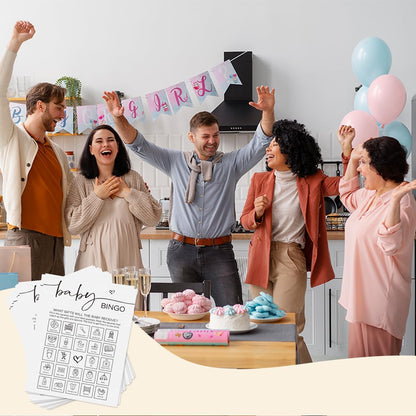 50 PCS Baby Bingo for Baby Shower Girl Boy Baby Shower Bingo Game Cards Baptism Party Perforated Calling Cards